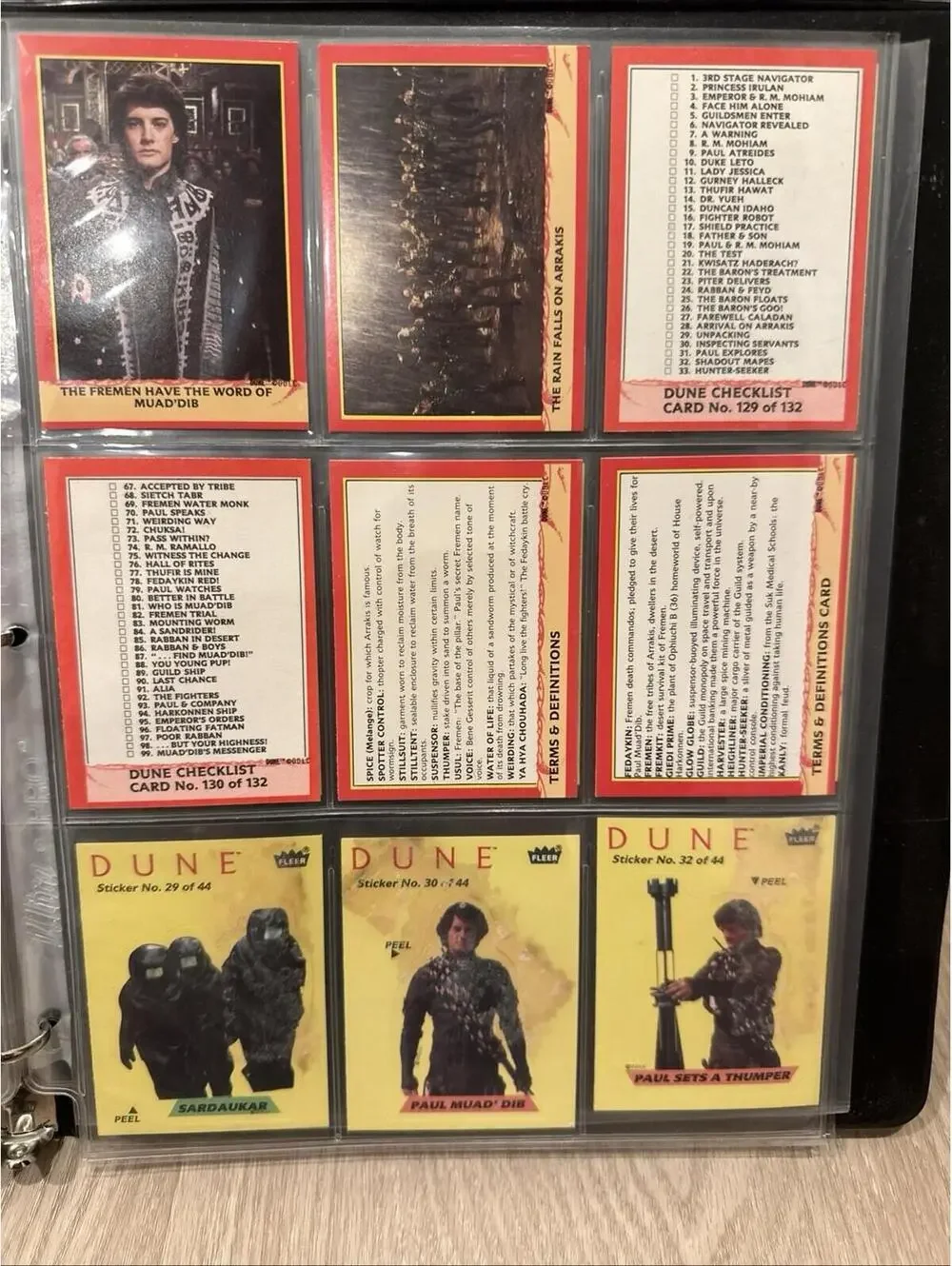 1984 Fleer Dune Movie Trading‎ Card Complete Base Set 137+